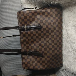 Auth Louis Vuitton Damier Chelsea shoulder tote bag